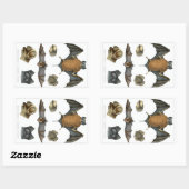 19. C. Bat Print Rechteckiger Aufkleber (Blatt)