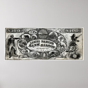 19. C New York Saloon Bank Note Poster
