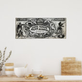 19. C New York Saloon Bank Note Poster (Küche)