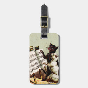 19. C. singende Katzen Gepäckanhänger