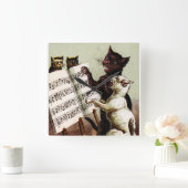 19. C. singende Katzen Quadratische Wanduhr (Zuhause)