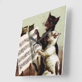 19. C. singende Katzen Quadratische Wanduhr (Winkel)
