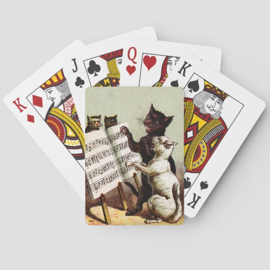 19. C. singende Katzen Spielkarten (Rückseite)