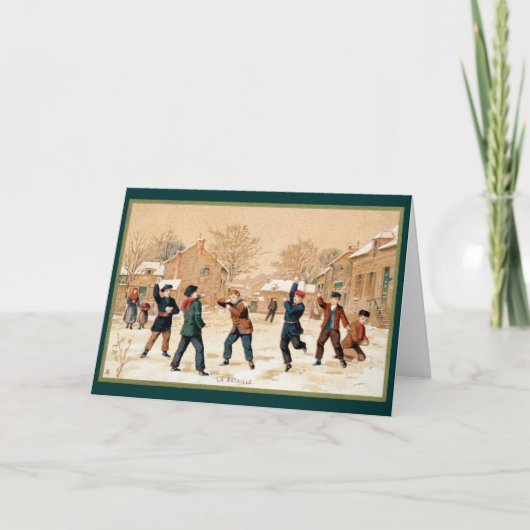 19. C. Snowball-Kampf Feiertagskarte (Vorderseite)