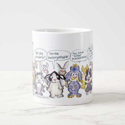 19 Cartoon Kaninchen Jumbo Tasse (Vorderseite)