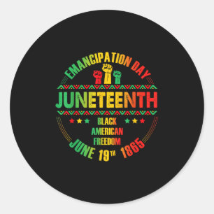 19. Emanzipationstag Schwarz Juni 1865 Runder Aufkleber