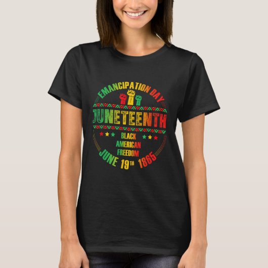 19. Emanzipationstag Schwarz Juni 1865 T-Shirt (Vorderseite)
