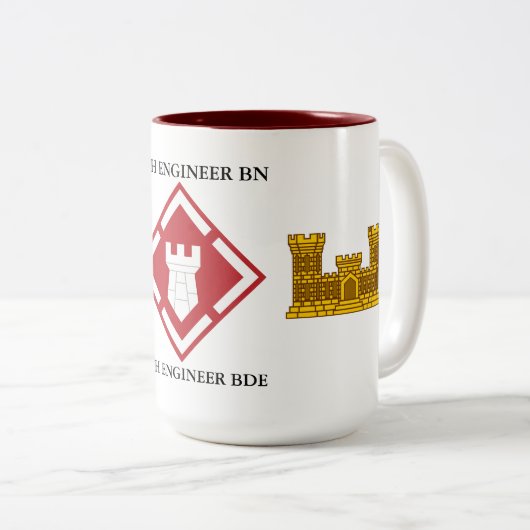 19. ENGINEER BATTALION 20. ENGINEER BRIGADE  ZWEIFARBIGE TASSE (VorderseiteRechts)