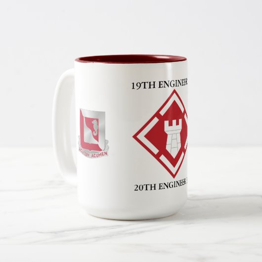 19. ENGINEER BATTALION 20. ENGINEER BRIGADE  ZWEIFARBIGE TASSE (Vorderseite Links)