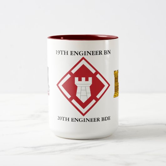 19. ENGINEER BATTALION 20. ENGINEER BRIGADE  ZWEIFARBIGE TASSE (Mittel)