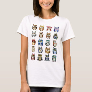 19 Eulen und 1Cat T-Shirt