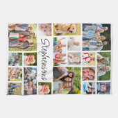 19 Foto-Collage Moderner Schriftname Geschirrtuch (Horizontal)