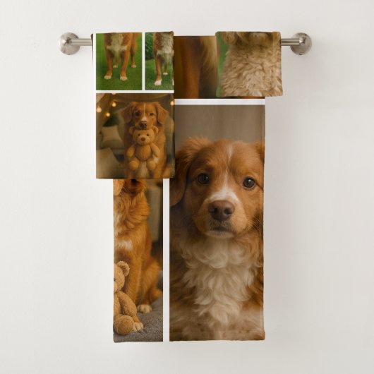 19 Foto-Collage personalisierter Brauch Badhandtuch Set (Insitu)