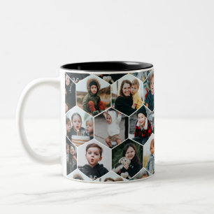 19-Foto-Waben-Collage Zweifarbige Tasse