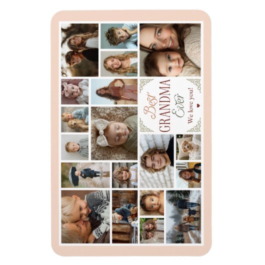 19 FotoCollage Beste Oma je Magnet (Vertikal)