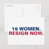 19 Frauen treten jetzt zurück Postkarte (Vorne/Hinten)