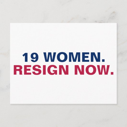 19 Frauen treten jetzt zurück Postkarte (Vorderseite)