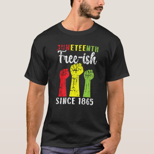 19. frei Ish seit 1865 schwarzer Pride Afrikaner T-Shirt (Vorderseite)