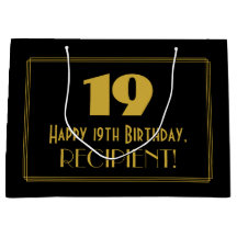 19. Geburtstag — Art Deco Inspiriert Look "19" & N