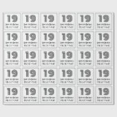 19. Geburtstag: Art Deco Inspiriert Stil "19" + Na Geschenkpapier (Flach)