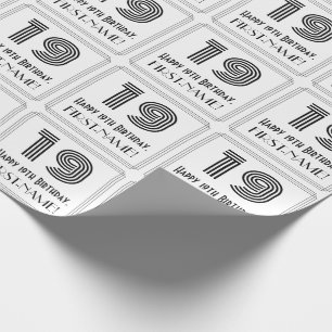 19. Geburtstag: Art Deco Inspiriert Stil "19" + Na Geschenkpapier