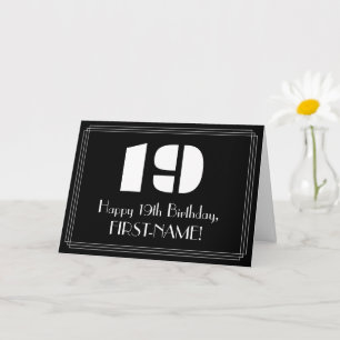 19. Geburtstag: Art Deco inspiriertes Aussehen "19 Karte