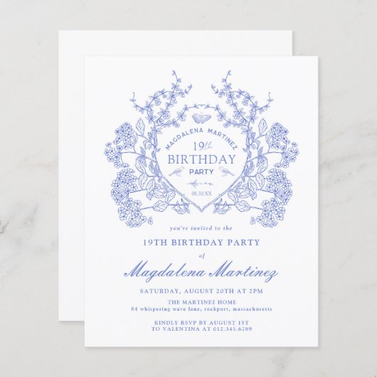 19. Geburtstag blaues Wappen