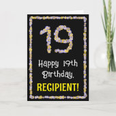 19. Geburtstag: Blumennummer, Individuelle Name, B Karte (Vorderseite)