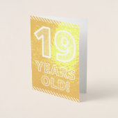 19. Geburtstag: Bold "19 JAHRE ALT!" Gold Foil Car Folienkarte (Vorderseite)