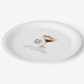 19. Geburtstag Custom Paper Plate Espresso Martini Pappteller (Schrägansicht)