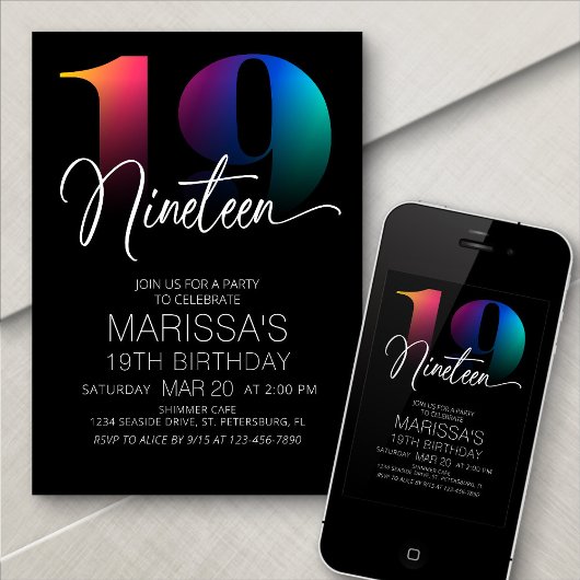 19. Geburtstag Einladung