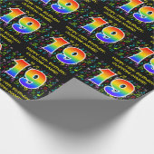 19. Geburtstag: Farbige Musiksymbole, Regenbogen 1 Geschenkpapier (Ecke)