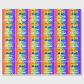 19. Geburtstag: Farbiges, lustiges Regenbogenmuste Geschenkpapier (Flach)