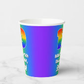 19. Geburtstag: Farbiges, lustiges Regenbogenmuste Pappbecher (Links)