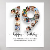 19. Geburtstag Foto Collage Poster (Vorne)