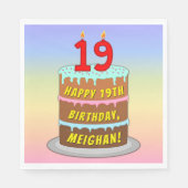 19. Geburtstag: Fun Cake and Candles + Individuell Serviette (Vorderseite)