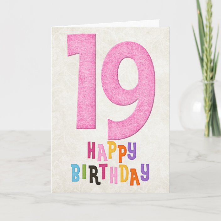 19. Geburtstag Happy Birthday Card Design 2 Karte | Zazzle.de