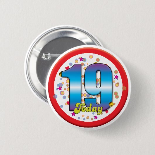 19. Geburtstag heute v2 Button (Vorne & Hinten)