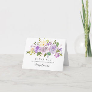 19. Geburtstag Hübsche Lila Rose Floral Dankeskarte