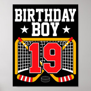 19. Geburtstag Junge Hockeyspieler 19 Jahre alt Ge Poster