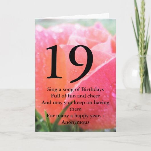 19. Geburtstag Karte (Vorderseite)