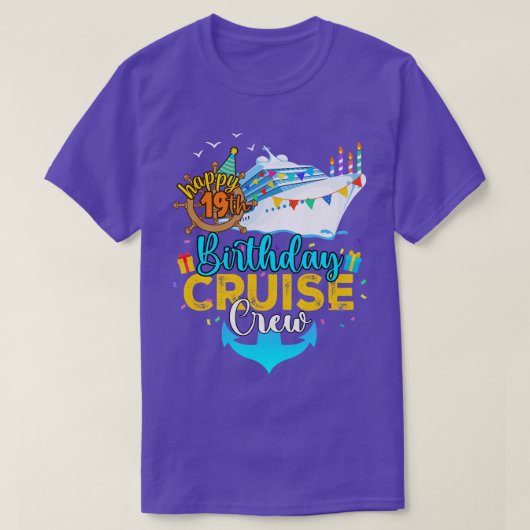 19. Geburtstag Kreuzfahrt Crew T-Shirt (Design vorne)