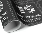 19. Geburtstag: Kunst-Deko inspirierter Blick "19" Geschenkpapier (Rolleneckpunkt)