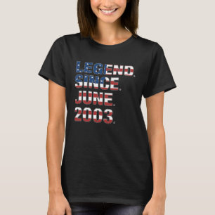19. Geburtstag Legend Seit Juni 2003 USA Flag 19 Y T-Shirt