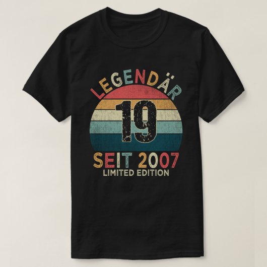19. Geburtstag Legendär Seit 2007 Jahrgang T-Shirt (Design vorne)