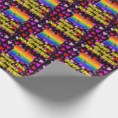 19. Geburtstag: Loving Hearts Pattern, Regenbogen Geschenkpapier (Ecke)