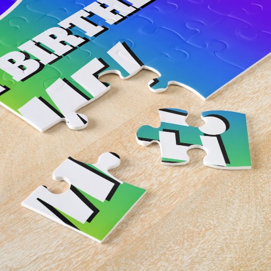 19. Geburtstag — mehrfarbiges Regenbogenmuster "19 Puzzle (Seite)