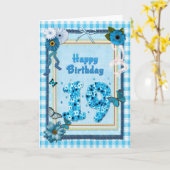 19. Geburtstag mit Scrapbook-Effekt Karte (Gelbe Blume)