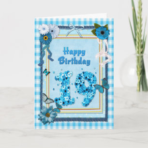 19. Geburtstag mit Scrapbook-Effekt Karte