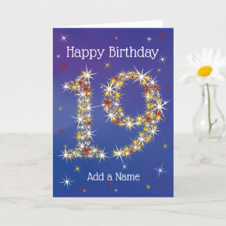 19. Geburtstag - Nummer 19 in Sternen - Blau - Alt Karte